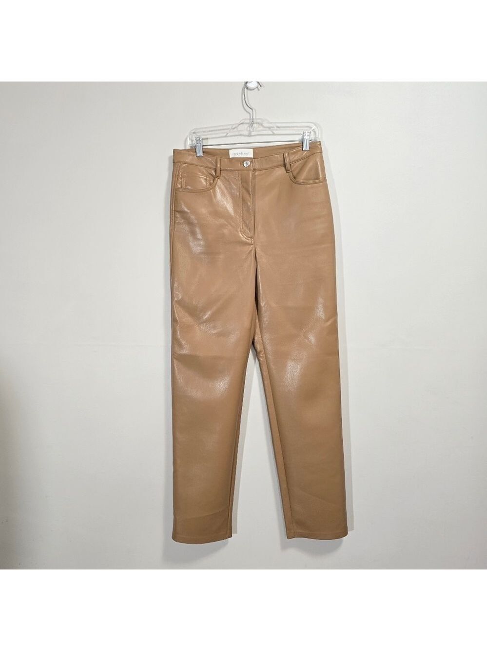 Aritzia Wilfred The Melina High Rise Soft Vegan Cognac Brown Leather Size 10